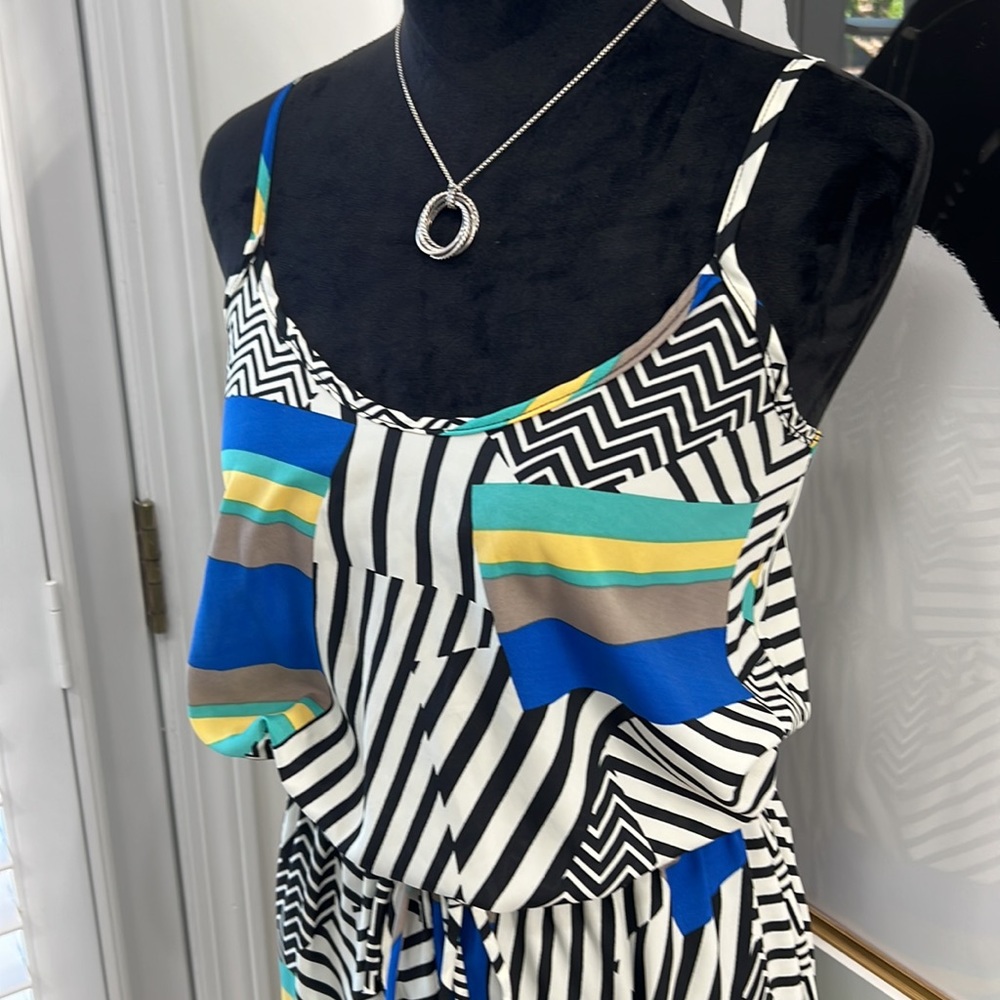 Topia Bold Patchwork Spaghetti Strap Jumpsuit, Si… - image 3